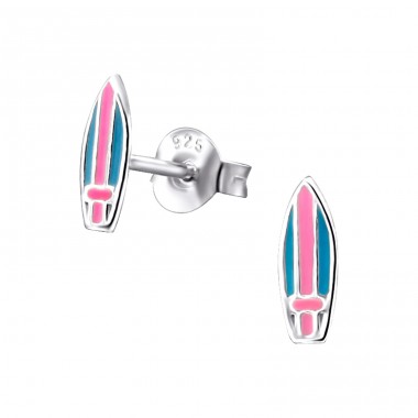 Strieborný Surf - Striebro 925 Farebné puzetové náušnice A4S22245