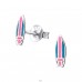 Strieborný Surf - Striebro 925 Farebné puzetové náušnice A4S22245