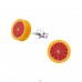 Strieborný Grapefruit - Striebro 925 +  Farebné puzetové náušnice A4S22616