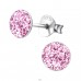 Round - 925 Sterling Silver Ear studs with enamel colors A4S23054