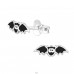 Bat - 925 Sterling Silver Ear studs with enamel colors A4S24317