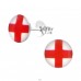 England Flag - 925 Sterling Silver Ear studs with enamel colors A4S24462