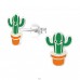 Cactus din Argint - Argint 925 Cercei cu surub colorati A4S24623