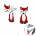 Fox - 925 Sterling Silver Ear studs with enamel colors A4S24630