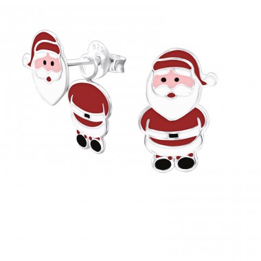 Strieborný Santa Claus - Striebro 925 Farebné puzetové náušnice A4S24675