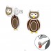 Owl - 925 Sterling Silver Ear studs with enamel colors A4S24827