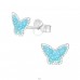 Butterfly - 925 Sterling Silver Ear studs with enamel colors A4S26291