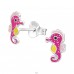 Seahorse - 925 Sterling Silver Ear studs with enamel colors A4S26487