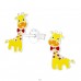 Giraffe - 925 Sterling Silver Ear studs with enamel colors A4S26489