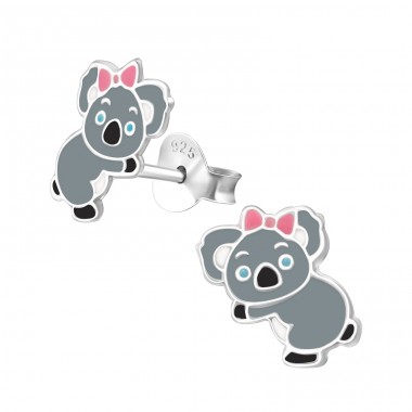Strieborná Koala - Šperkové Striebro 925 Farebné Puzetové Náušnice A4S26491