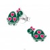 Turtle - 925 Sterling Silver Ear studs with enamel colors A4S26498