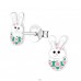 Rabbit - 925 Sterling Silver Ear studs with enamel colors A4S26500