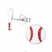 Ezüst Baseball És Baseball Ütővel - 925 Ezüst Színes fülbevalók A4S28115