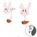 Silberner Hase und Karotte - 925er Silber Ohrstecker mit Emaillefarben A4S28141