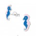 Seahorse - 925 Sterling Silver Ear studs with enamel colors A4S30250