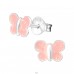 Glittering Butterfly - 925 Sterling Silver Ear studs with enamel colors A4S30266