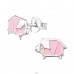 Strieborné Origami Prasa - Striebro 925 Farebné puzetové náušnice A4S30570