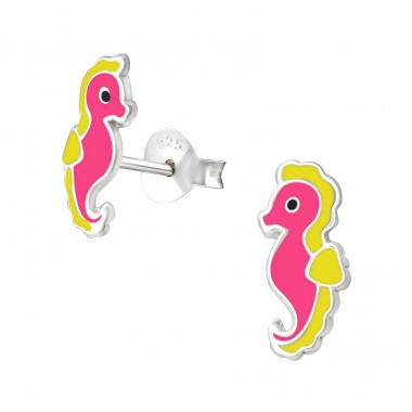 Seahorse - Striebro 925 Farebné puzetové náušnice A4S31668
