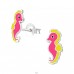 Seahorse - Striebro 925 Farebné puzetové náušnice A4S31668