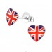 UK-Herz - 925er Silber Ohrstecker mit Emaillefarben A4S31932