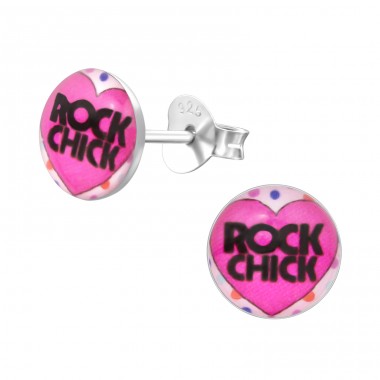 Rock Chick - Striebro 925 Farebné puzetové náušnice A4S31956