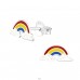Rainbow - 925 Sterling Silver Ear studs with enamel colors A4S31975