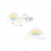 Rainbow - 925 Sterling Silver Ear studs with enamel colors A4S31976