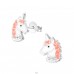 Unicorn - 925 Sterling Silver Crystal Ear Studs A4S32010