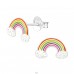 Rainbow - 925 Sterling Silver Ear studs with enamel colors A4S33532