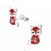 Fox - 925 Sterling Silver Ear studs with enamel colors A4S33538