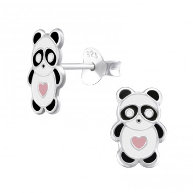 Panda - Striebro 925 Farebné puzetové náušnice A4S33560