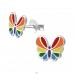 Schmetterling - 925er Silber Ohrstecker mit Emaillefarben A4S33587