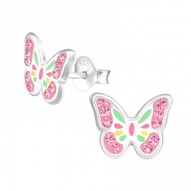 Fluture - Argint 925 Cercei cu surub colorati A4S33680