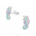 Seahorse - Striebro 925 Farebné puzetové náušnice A4S33681