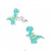 Dinosaurier - 925er Silber Ohrstecker mit Emaillefarben A4S34355