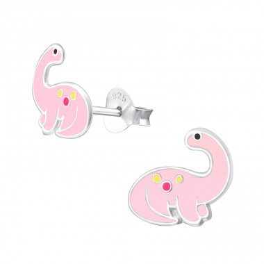 Dinosaurier - 925er Silber Ohrstecker mit Emaillefarben A4S34356