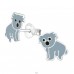 Ezüst Koala Bear - 925 Ezüst Színes fülbevalók A4S3496