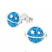 Saturn Planet - 925 Sterling Silver Ear studs with enamel colors A4S35142