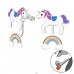 Unicorn And Rainbow - 925 Sterling Silver Ear studs with enamel colors A4S35344
