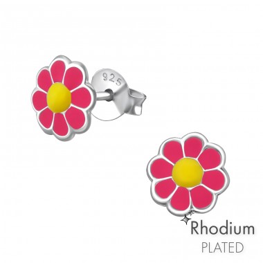 Floare - Argint 925 Cercei cu surub colorati A4S35740