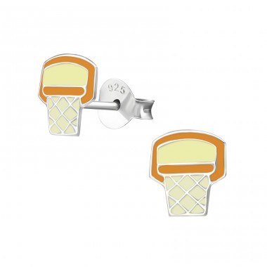 Basketbalové koše - Šperkové Striebro 925 Farebné Náušnice Pre Deti A4S35942