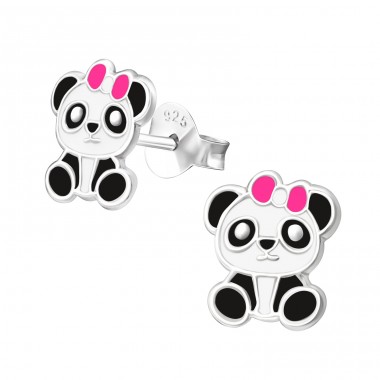 Panda - Striebro 925 Farebné puzetové náušnice A4S36467