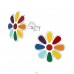 Flower - 925 Sterling Silver Colorful earrings for kids A4S36594