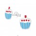 Strieborný Cupcake - Striebro 925 Farebné puzetové náušnice A4S3674