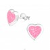Heart - 925 Sterling Silver Ear studs with enamel colors A4S36931