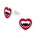 Vampire Mouth - 925 Sterling Silver Ear studs with enamel colors A4S36941