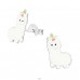 Alpaca - 925 Sterling Silver Ear studs with enamel colors A4S36945