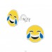 Slzy Radosti Emoji - Striebro 925 Farebné puzetové náušnice A4S36967