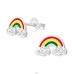 Rainbow - 925 Sterling Silver Ear studs with enamel colors A4S37004
