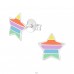 Star - 925 Sterling Silver Ear studs with enamel colors A4S37138